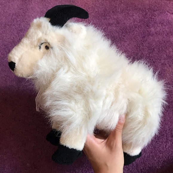 Mountain goat plush toy fluffy white realistic stuffed animal K&M international - Picture 5 of 10